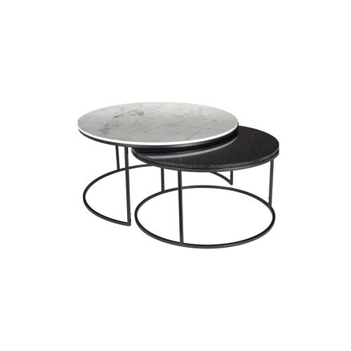 Black & White Damien Genuine Marble Coffee Table