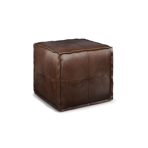 Distressed Dark Brown Jeffrey Ottoman