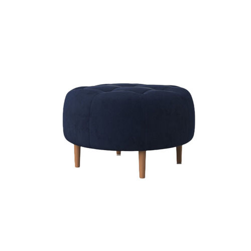 Ottomans Sapphire Blue Kendrick Velvet Round