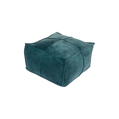 Teal Sage Velvet Square Pouf Ottomans