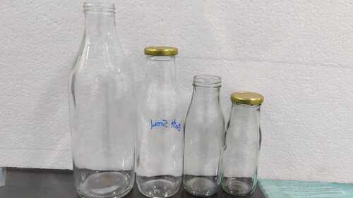  पारदर्शी गोल दूध भंडारण कांच की बोतल 