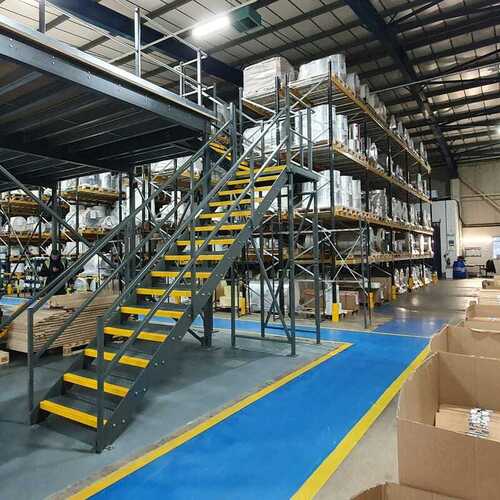 Blue Warehouse Mezzanine Floor For Industrial Use