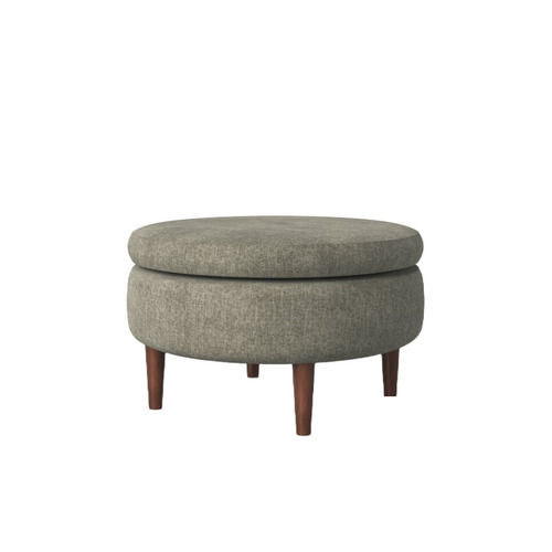 Round Oatmeal Luciano Upholstered Ottoman