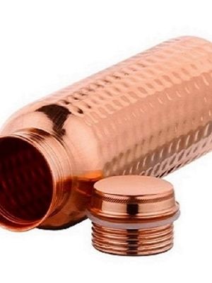 Brown Ruggedly Constructed Copper Drinking Water Bottle