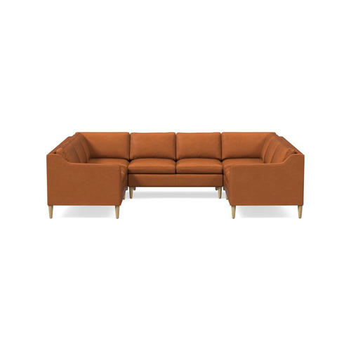 Brown Stetson Leather 5 Piece U Shaped Sectional Sofa at Best Price in