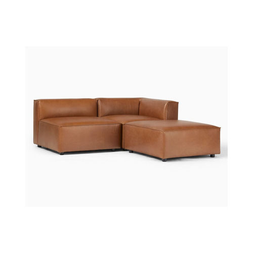 Brown Wilder Modular Leather Three Piece Sectional Sofa