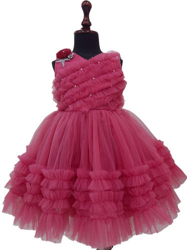 Babys Party Wear Fancy Sleeveless Frock - D.No. 704 Age Group: 1-4