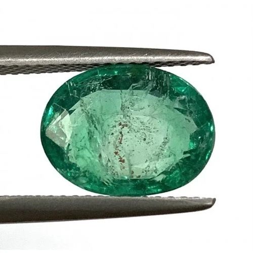 Natural Lightweight A Grade 99.9% Pure Oval Cut Oiling Green Zambian Emerald