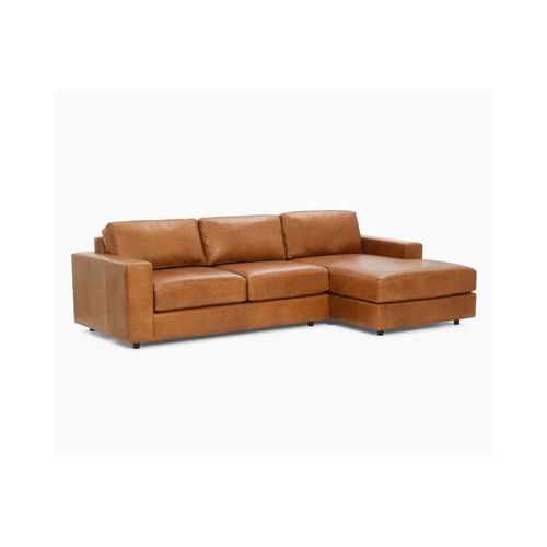 Nut Marshall Leather Two Piece Chaise Sectional Sofa