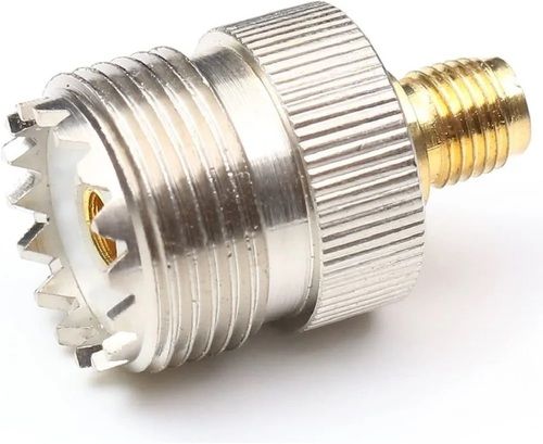 Silver Uhf Female To Sma Female Straight Adapter