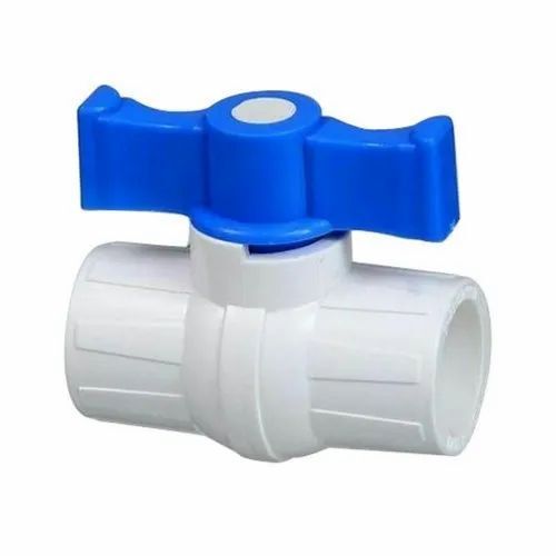 UPVC Ball Valve - 50mm Size, White and Blue Finish | High Pressure 16 Bar, Designed for Industrial Water Applications