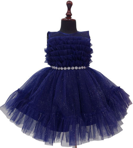 Babys Party Wear Sleeveless Frock - D.No. 1874 Age Group: 1-4