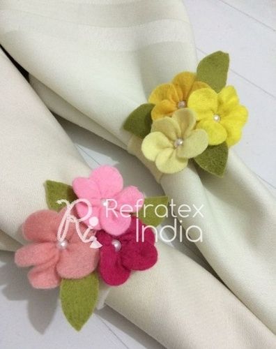 Multi Fnr104 Decorative Flower Felt Napkin Ring