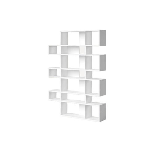 Matte White Kamari Geometric Bookcase