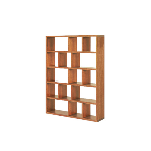 Walnut Archie Geometric Bookcase Indoor Furniture