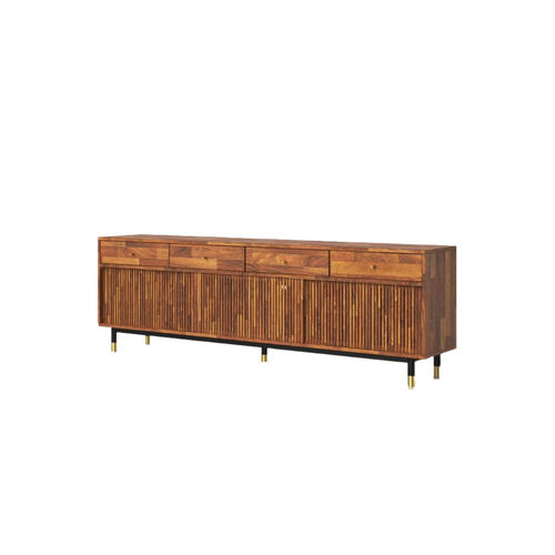 Brown 79' Modern Solid Wood Solomon Tv Stand