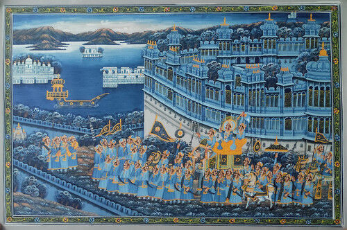 Blue Handmade Painting Of Udaipur Palace Application: Commercial