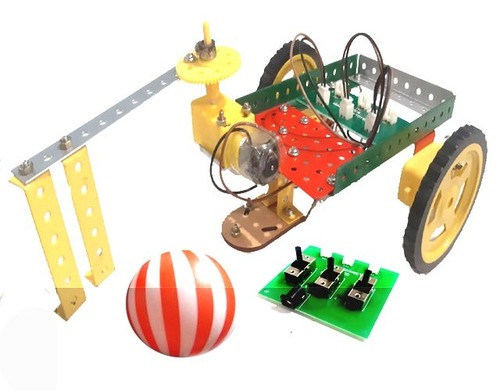 Baseball Batter Robot Kit - Plastic and Metal, 8x6x3 Inches, Silver | 30+ Parts, Learn Robotics & Mechanism, Educational Gift for Ages 4-16
