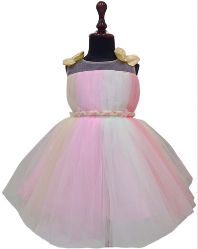 Comfortable Party Wear Kids Frock With Sleeveless Design Age Group: 1-4