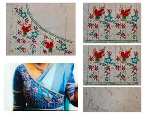 Ladies Casual Embroidery Unstitched Blouse Material