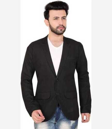 Black Men Full Sleeves Casual Blazer