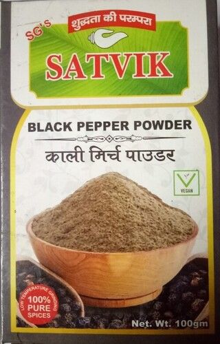 Natural And Pure Dried Black Pepper Powder 100g Pack