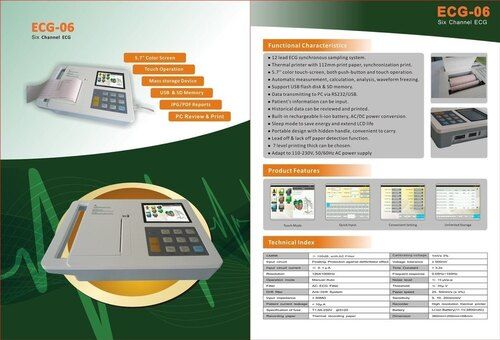 6 Channel Ecg Machine For Hospital Use