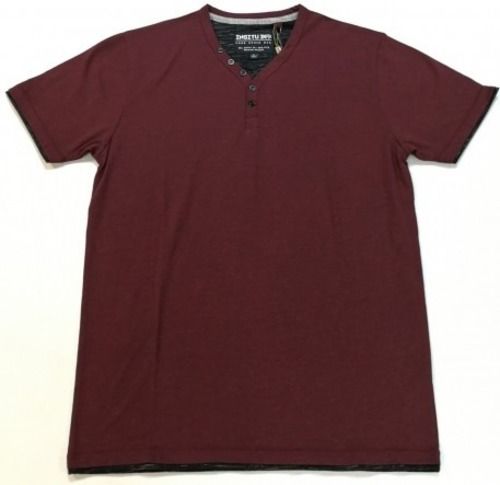 Casual Wear Plain Pattern Cotton T-Shirt For Men