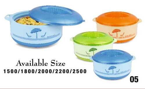 Washable, Rust Proof, Non Breakable Plastic Casserole Capacity: 2 Liter/Day