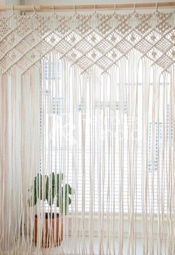 Natural Mcrn101 Cotton Macrame Curtain