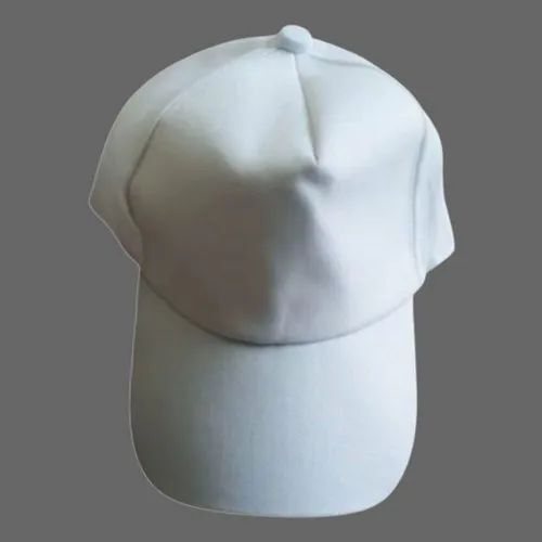 Adjustable Strap Back Closure White Cotton Cap