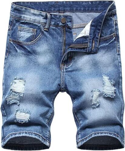 Blue Denim Shorts For Unisex Use Age Group: 15-50