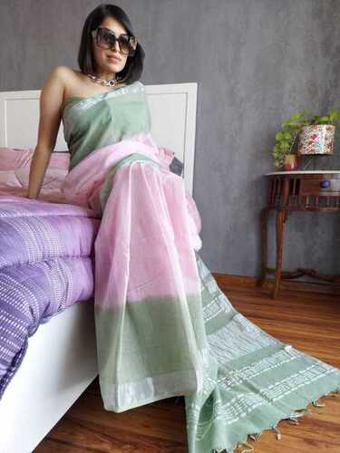 Automatic Linen Cotton Saree