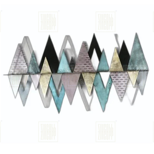 Multicolor Mild Steel Diamond Shape Wall Art