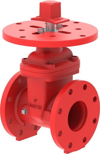 NRS Resilient Seated PIV Gate Valve Flange Ends (Red)