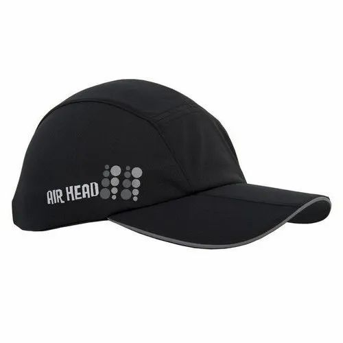 Sporty Look Cotton Black Head Cap For Men