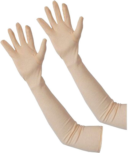 White Plain Latex Full Finger Hand Gloves