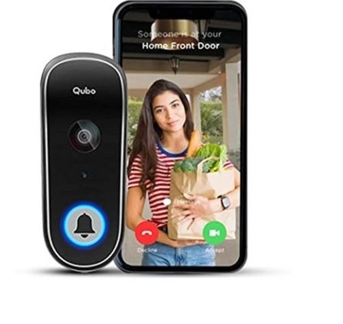 Black Qubo Smart Wifi Wireless Video Doorbell