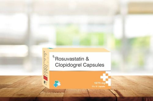 Lemon Yellow Rosuvastatin 10 Mg And Clopidogrel 75 Mg Capsules