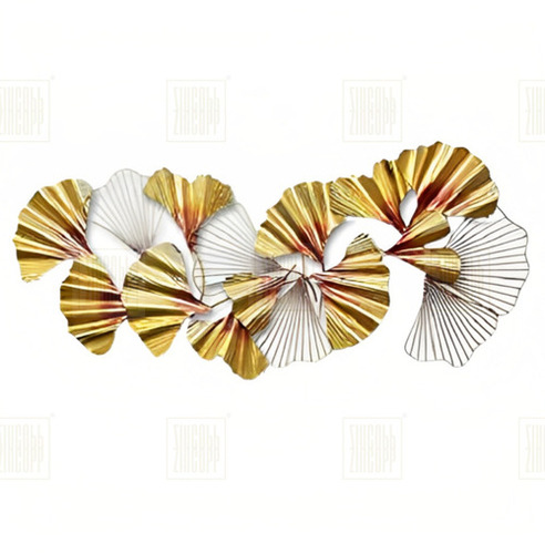Metal Flower Wall Art - 44x18 Inches, Rose Gold Finish | Handmade, Indian Modern Decorative Design, Suitable for Living Room and Restaurant Walls