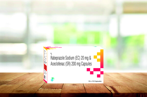 रैबेप्राजोल सोडियम 20 मिलीग्राम एर और एसिक्लोफेनाक 200 मिलीग्राम एसआर कैप्सूल