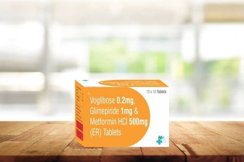 VOGLIBOSE 0.2MG, GLIMEPIRIDE 1MG, & METFORMIN HCI 500MG (ER)