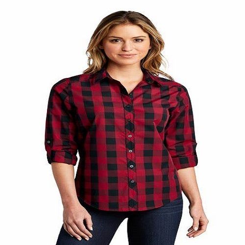 Women Full Sleeve Casual Wear Check Cotton Shirt