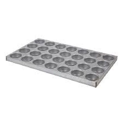 Burger Bun Baking Tray - Heavy-Weight Aluminized Steel, Rectangular Design, Microwave Safe, Silver Color