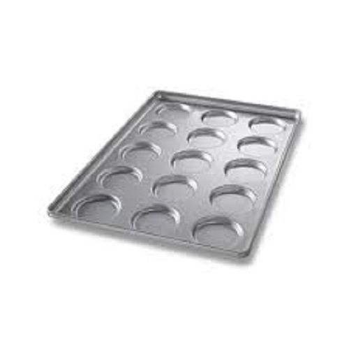 Aluminized Steel Rectangular Baking Tray - Heavy-Weight, Microwave Safe for Burger Buns | Silver, Versatile Bakery Equipment