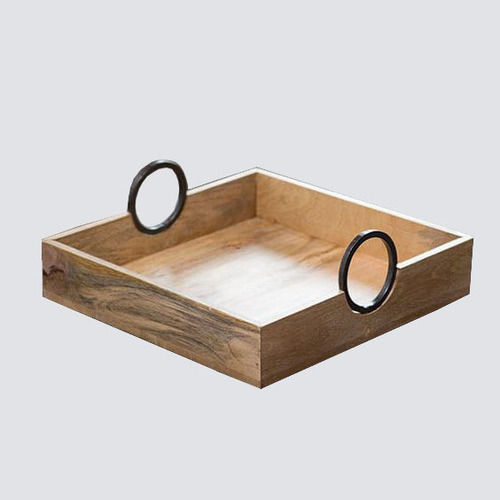 Wooden Tray With Round Handle