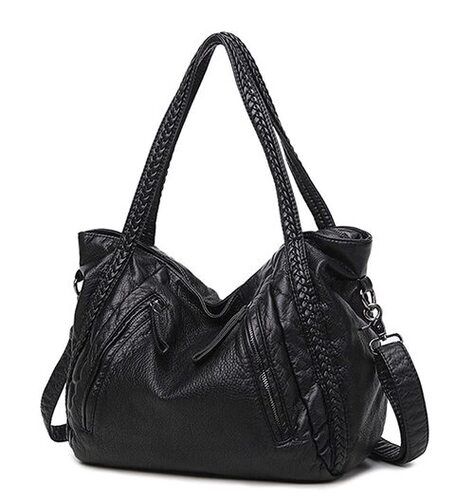 Black Premium Quality And Durable Leather Bag 