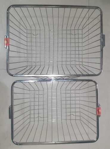 Stainless Steel Silver Square Kitchen Basket For Home Size: 1