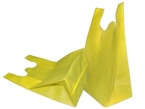 Easy To Carry Lightweight Moisture Proof Plain Yellow W Cut Non Woven Bag