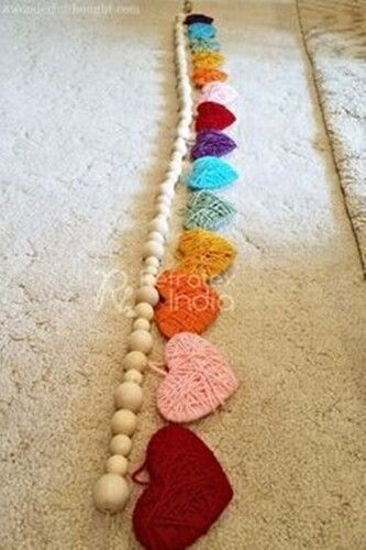 Acrylic Grd82 Decorative Multicolour Heart Shape Garland